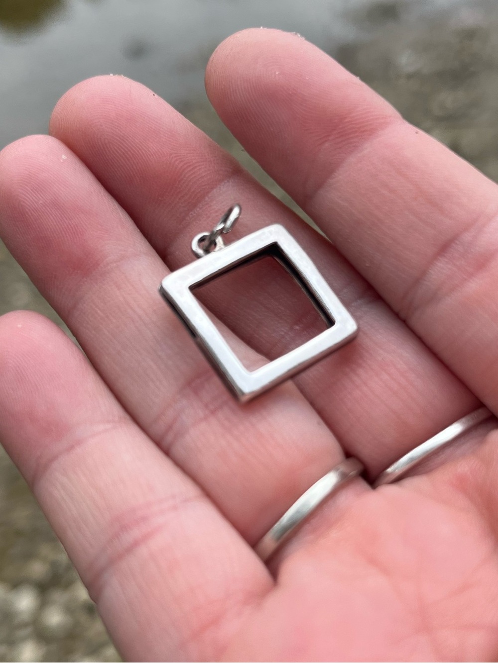 Silver picture frame pendant